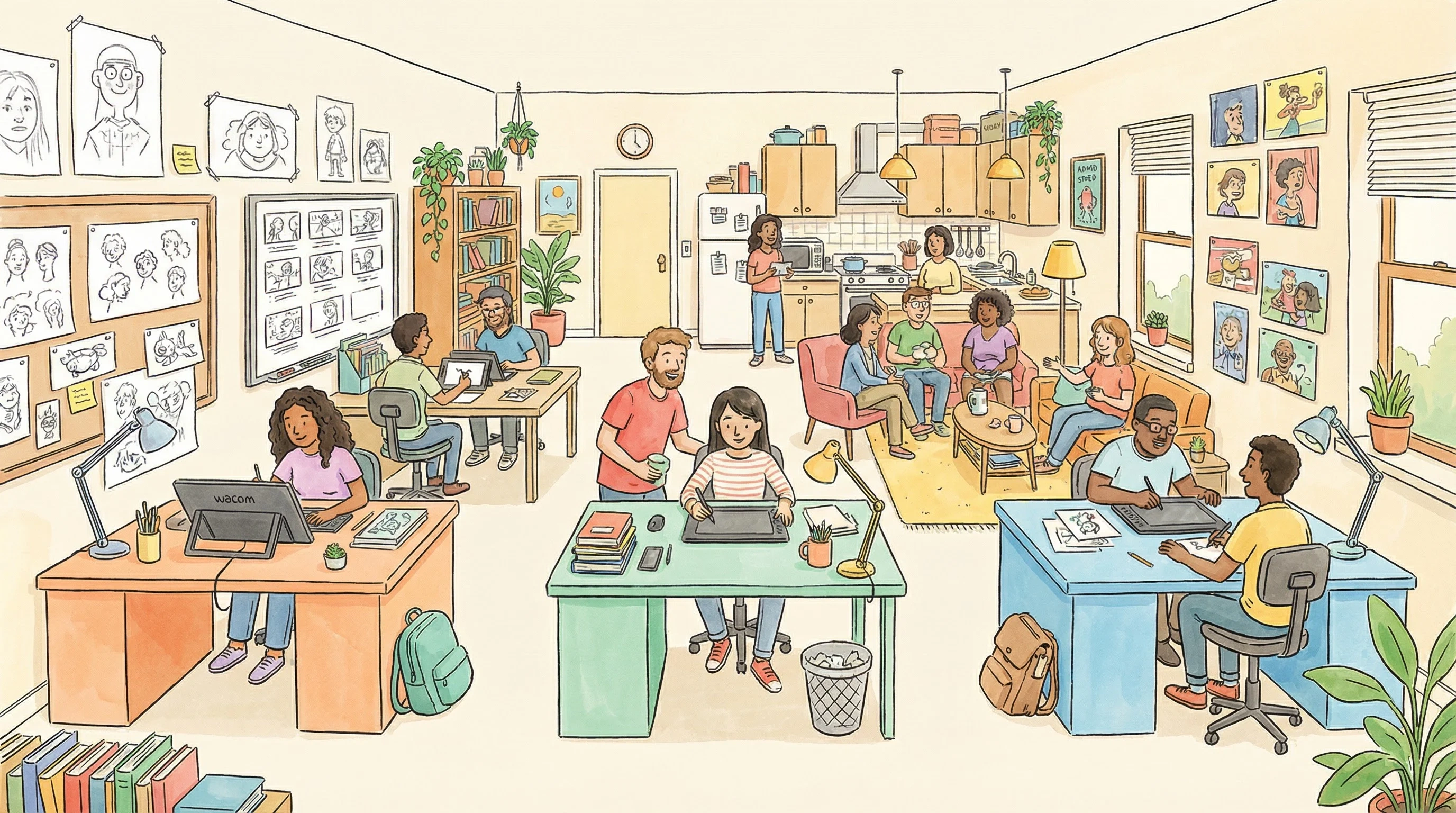小二先生动画师社区工作空间 - 创作者协作交流场景