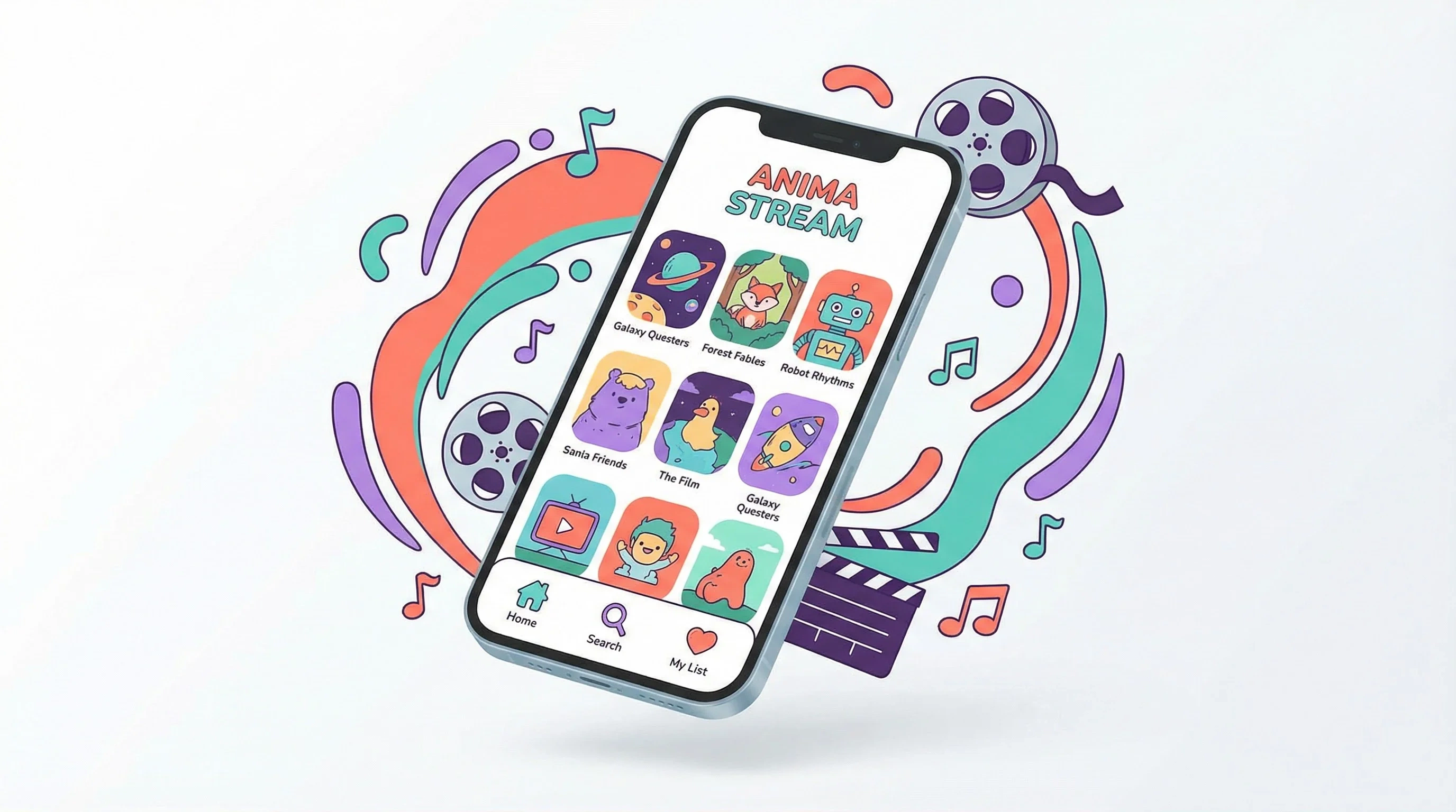 小二先生移动端APP界面展示 - 手机上浏览独立动画短片